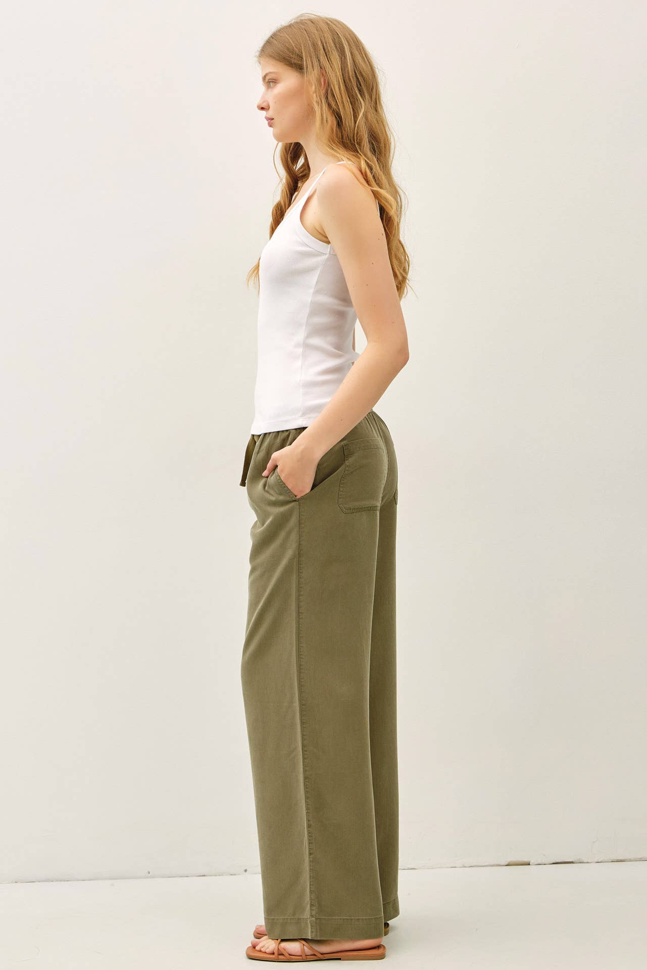 ribbed v neck tank