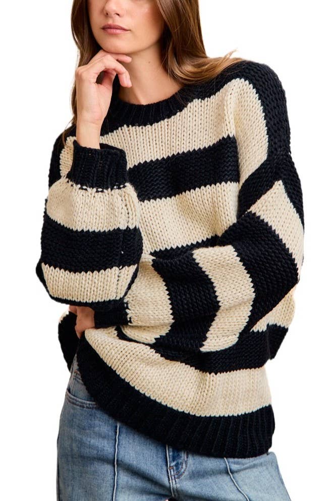 Stripe Chunky Sweater Top