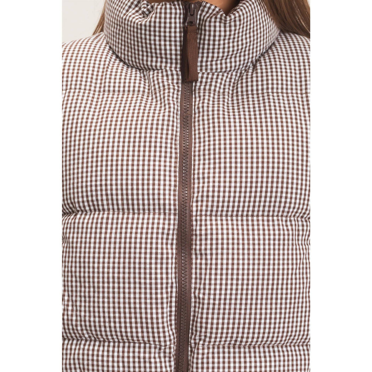 Gingham Puffer Vest