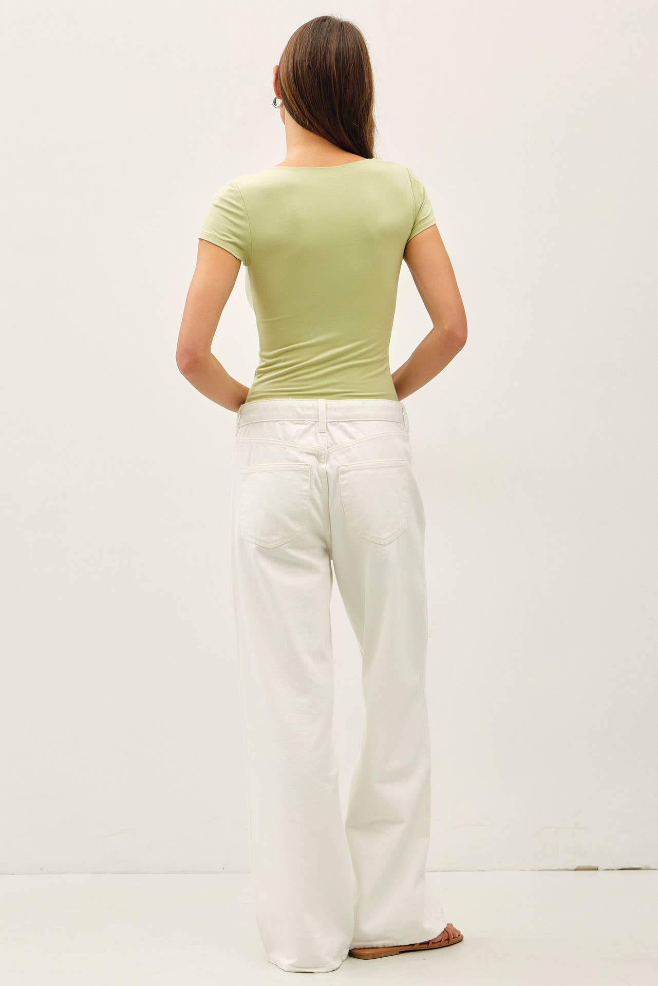 SQUARE NECK KNIT TEE