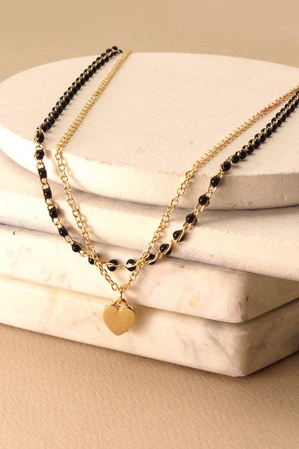 HEART BEADED LAYER NECKLACE | 47N19624