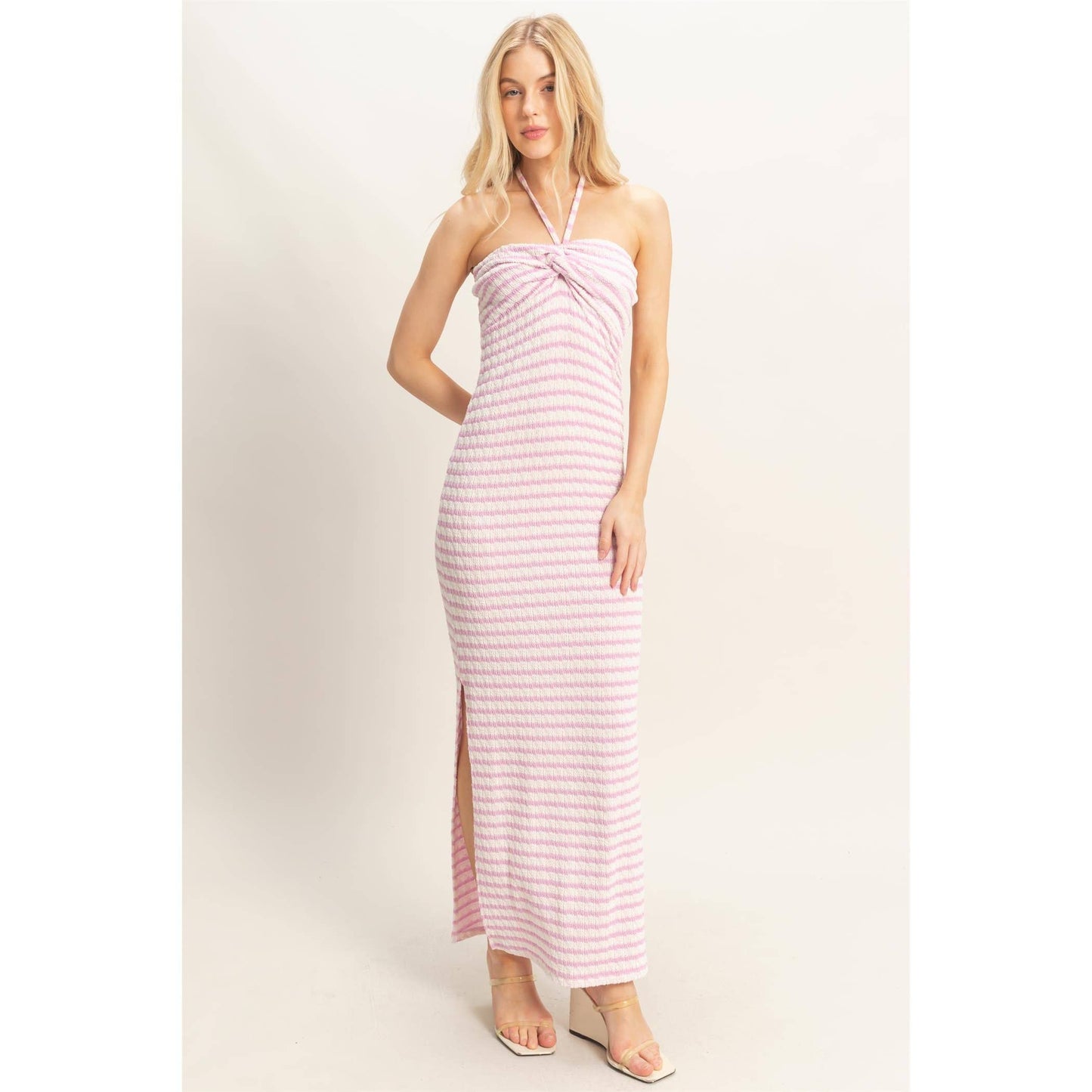 Halter Twist Midi Dress