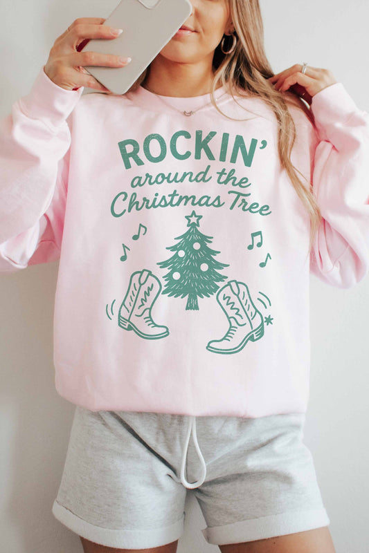 ROCKIN AROUND CHRISTMAS TREE OVERSIZE SWEATSHIRT