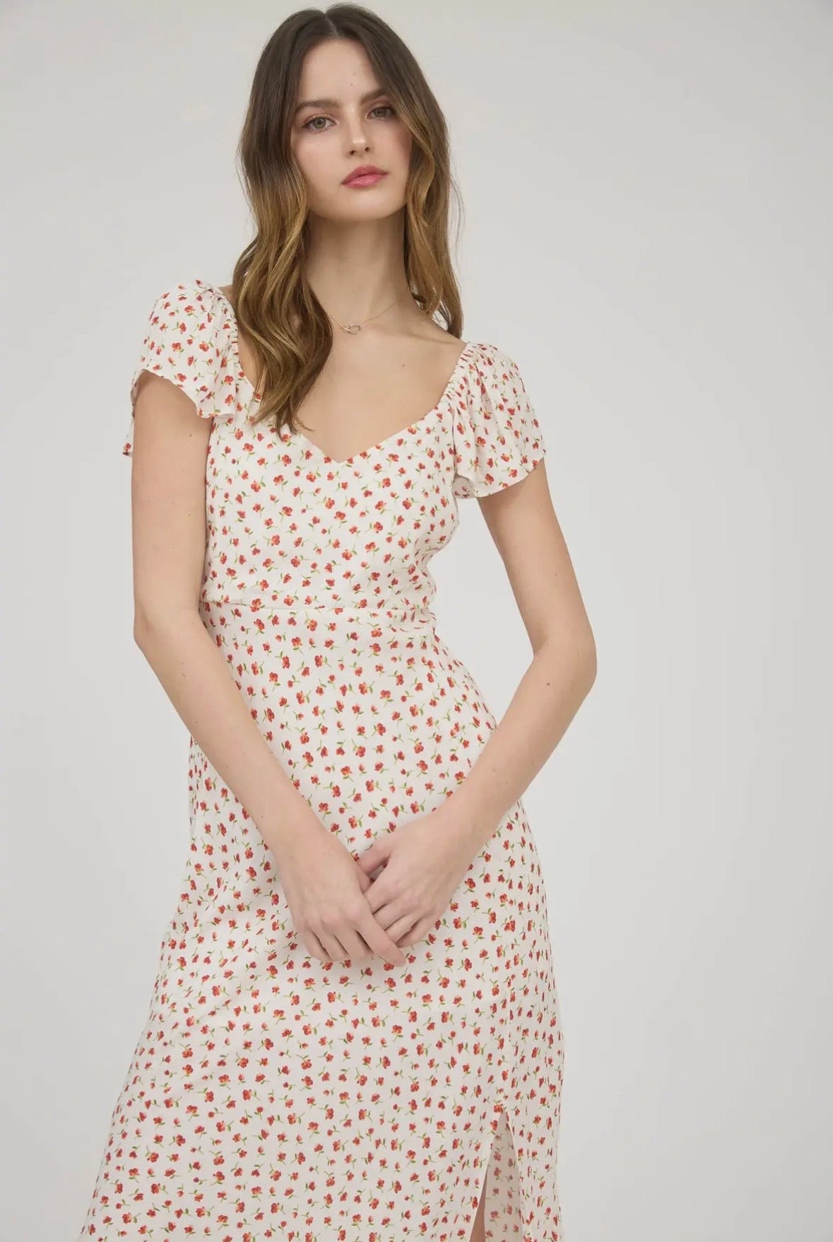 Summer floral midi dress