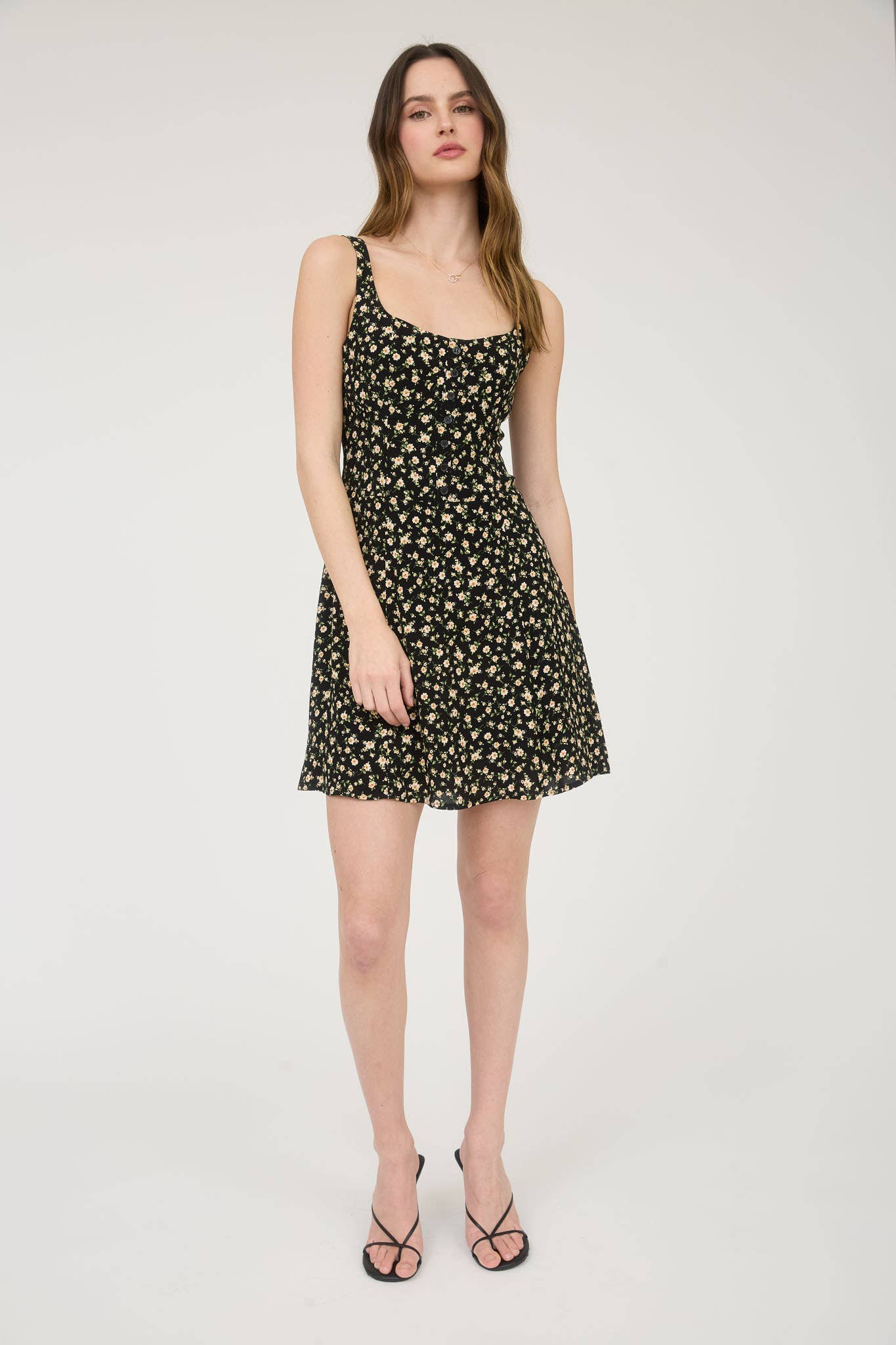 FLORAL BUTTON DOWN MINI DRESS