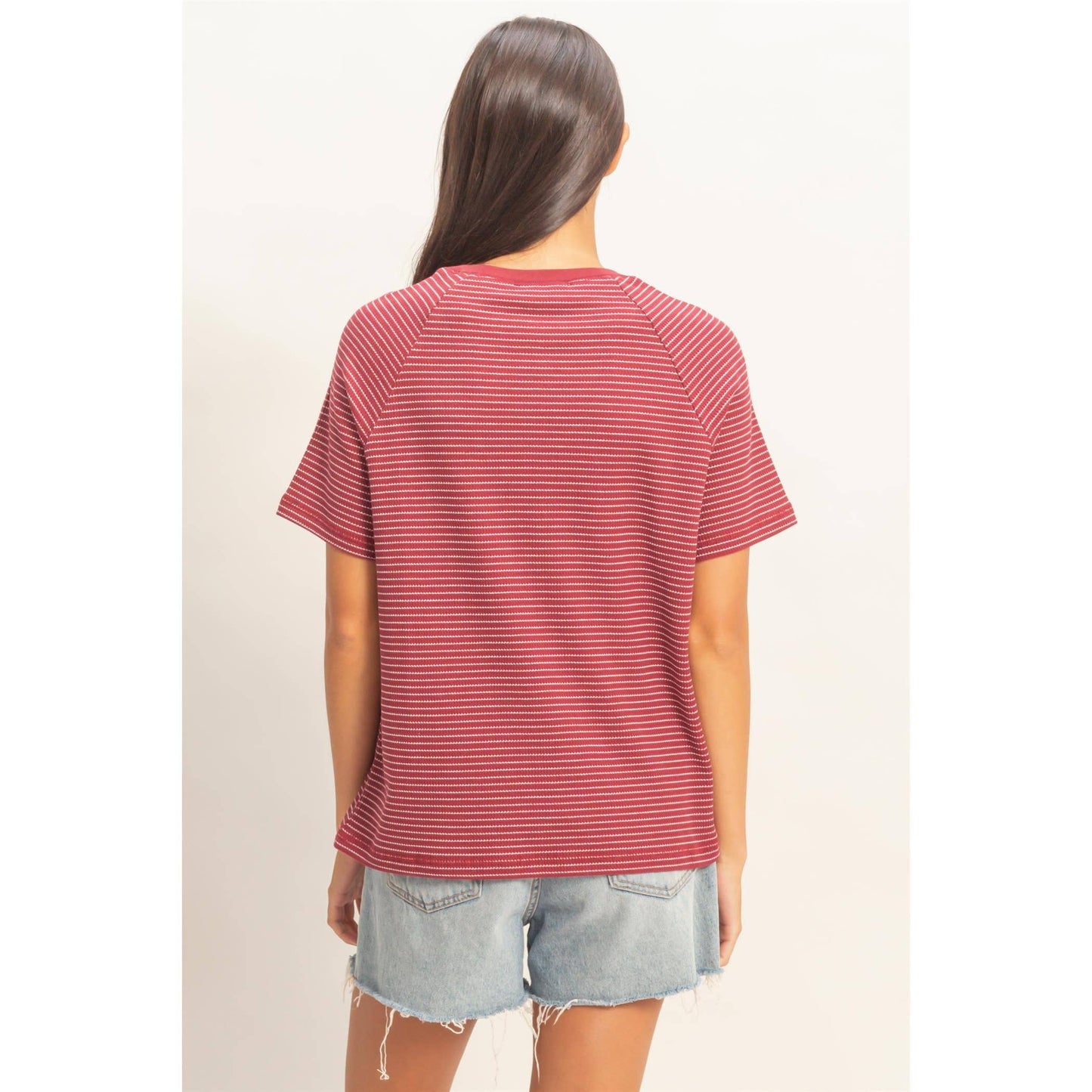 Striped thermal tee