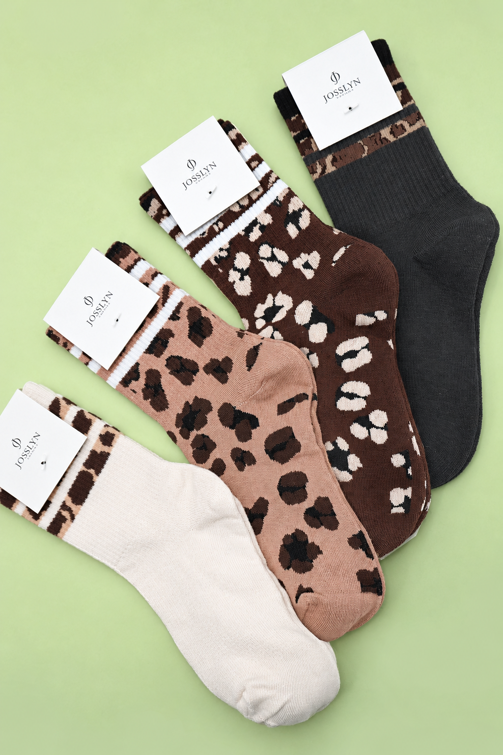 WOMAN ANIMAL LEOPARD HALF CREW THROWBACK SOCKS | 40S02071