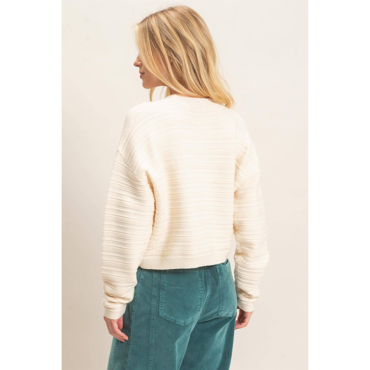 Textured Crew Neck Sweater