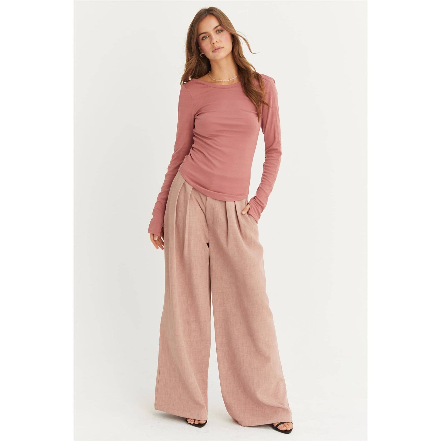 low scoop back long sleeve