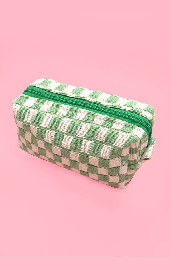 CHECKER MAKEUP COSMETIC POUCH BAG | 40P522