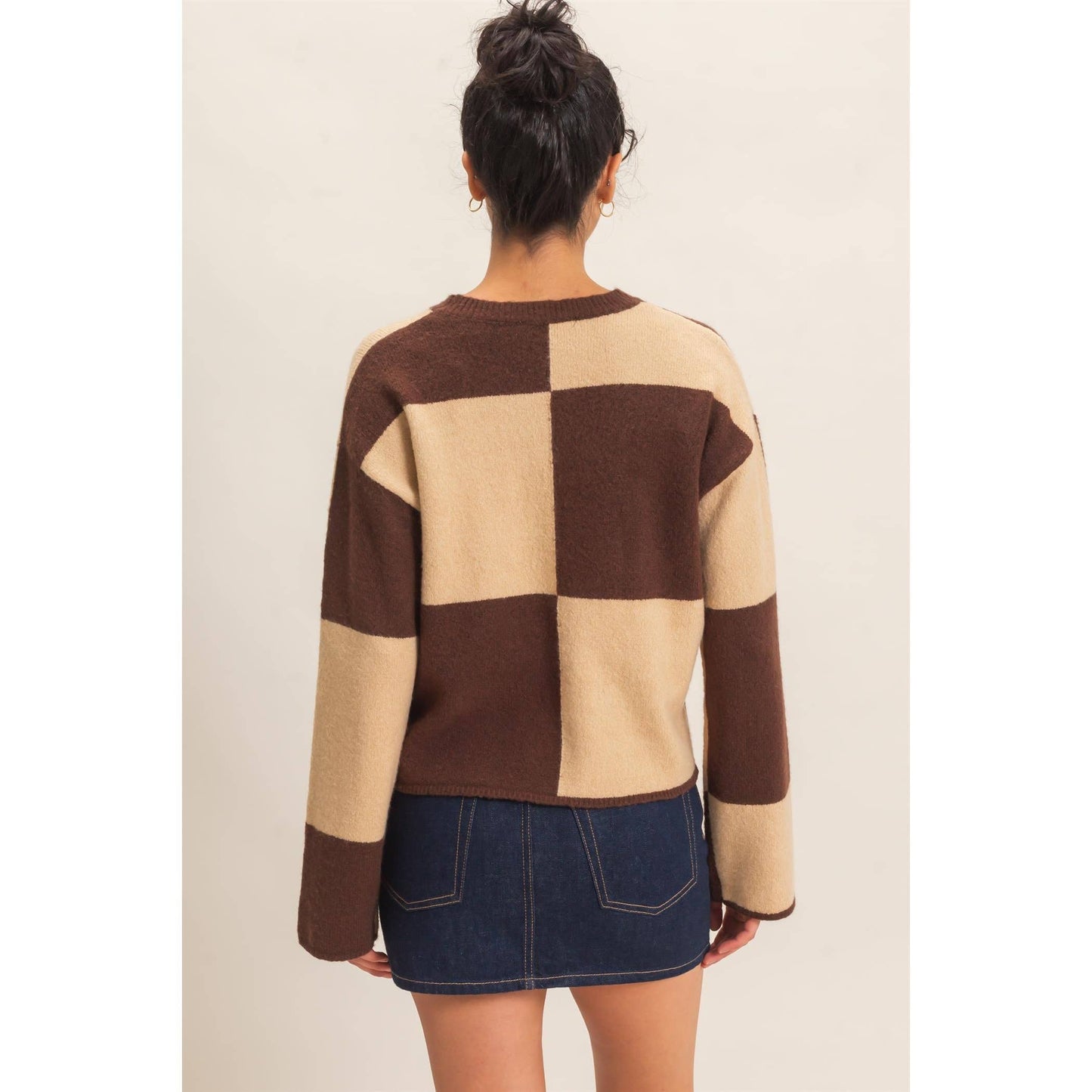 Sage Checkered Sweater