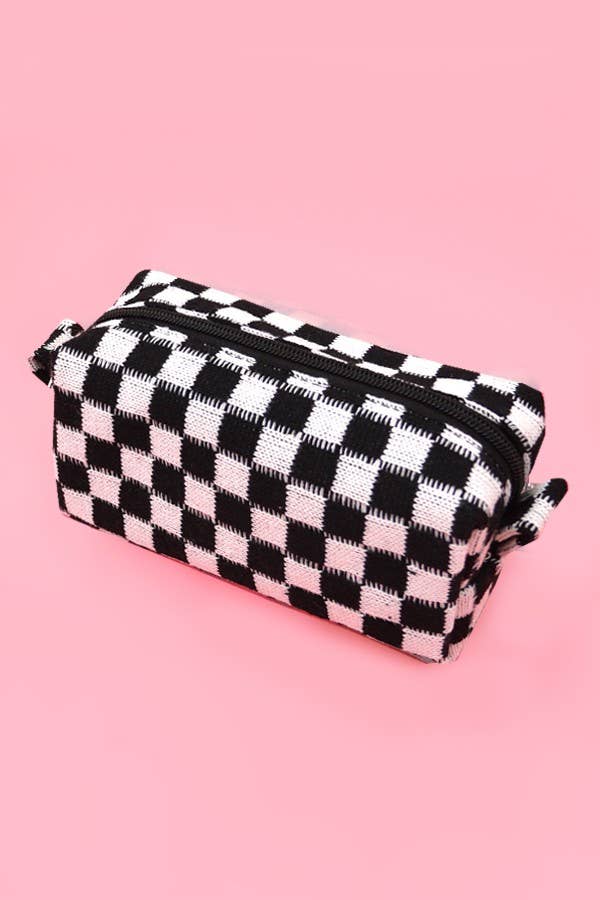 CHECKER MAKEUP COSMETIC POUCH BAG | 40P522