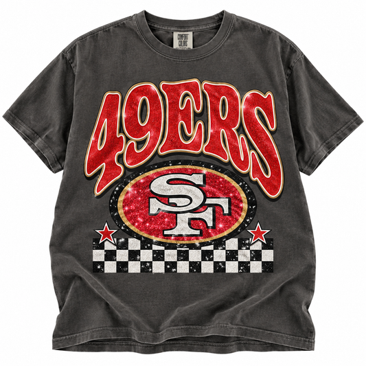 Niner checkered tee