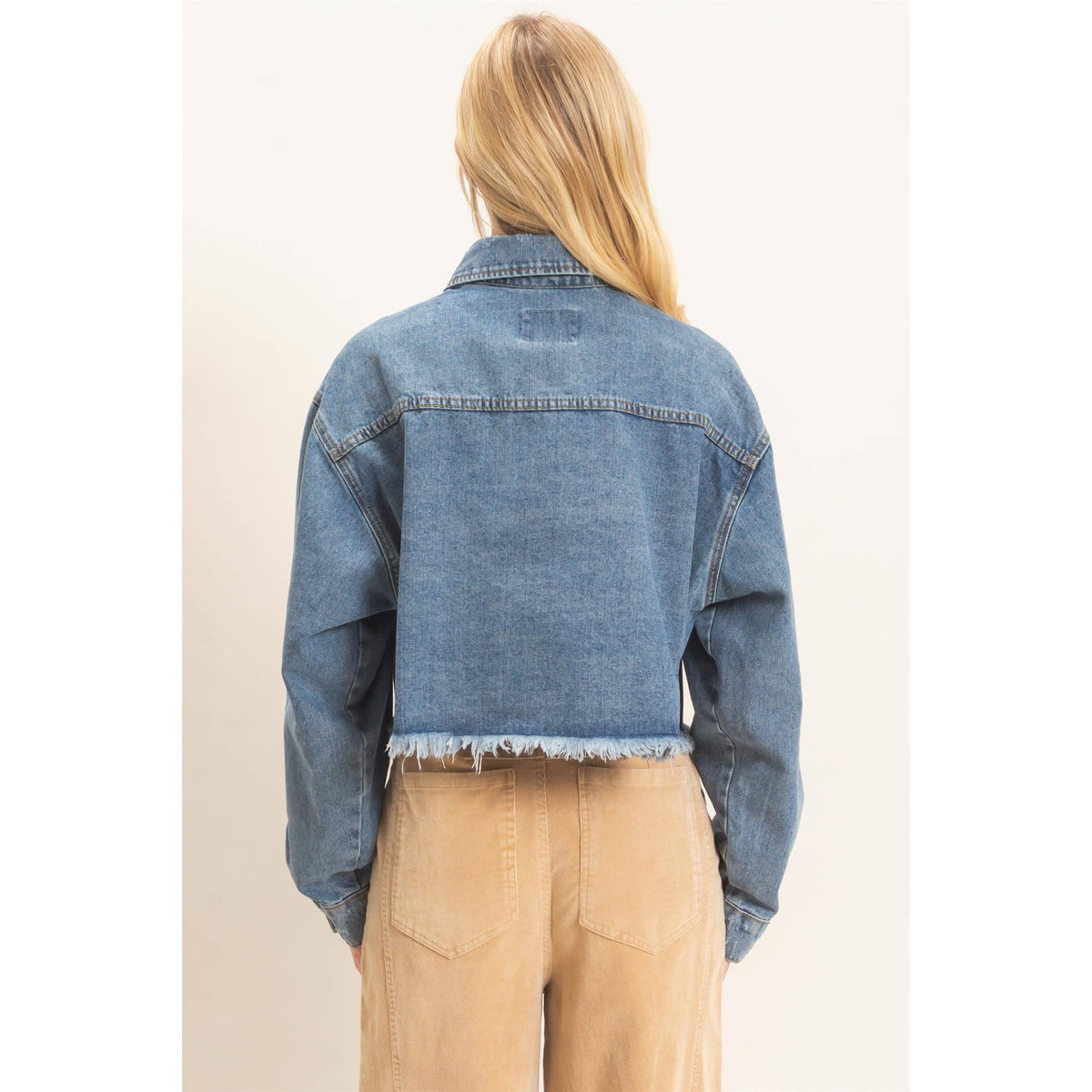 Frayed Hem Denim Jacket