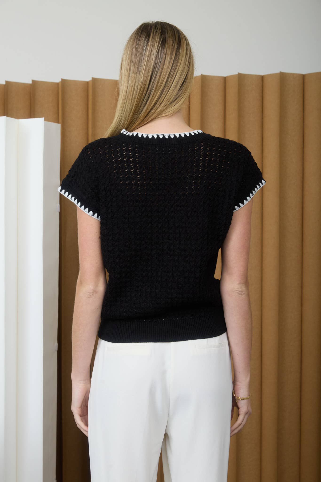 Contrast trim sweater