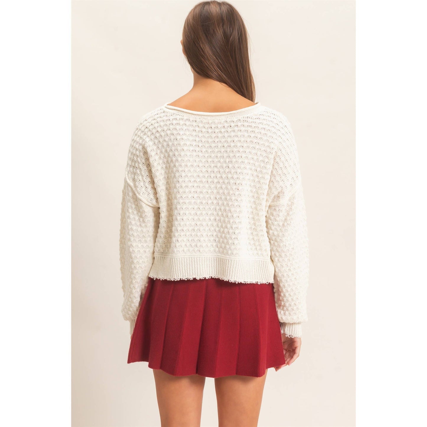 Boat Neck distressed Sweater