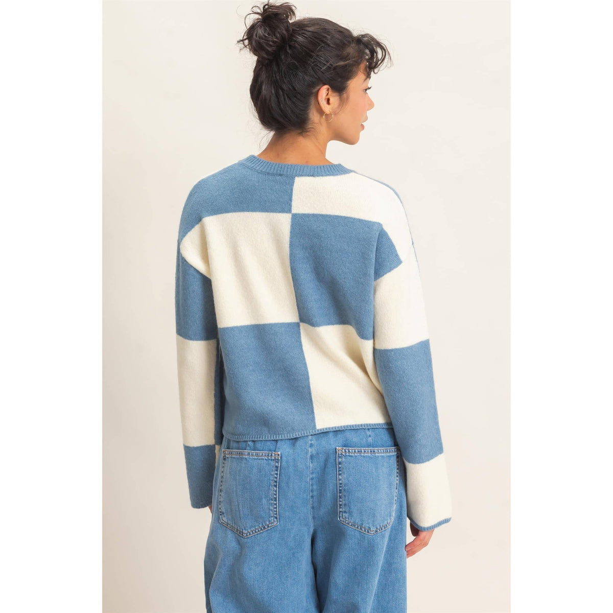 Sage Checkered Sweater