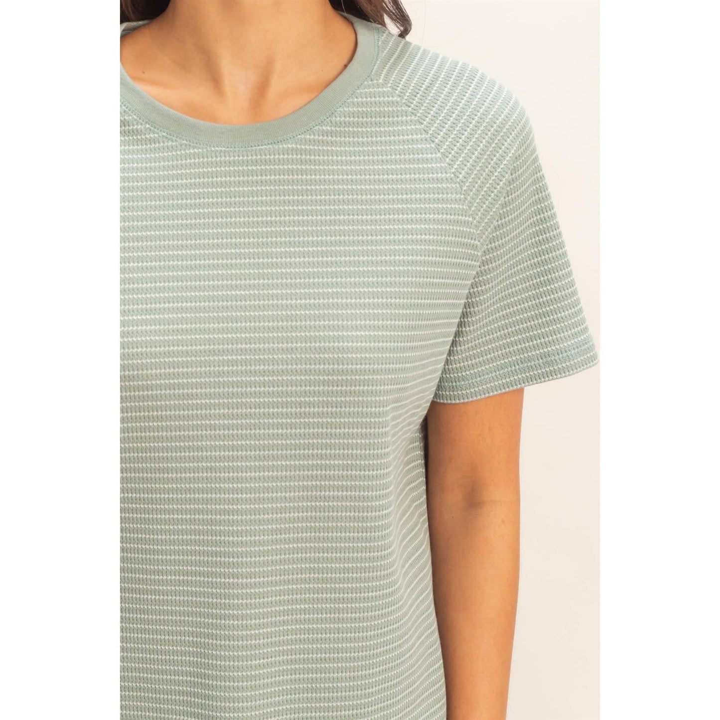 Striped thermal tee