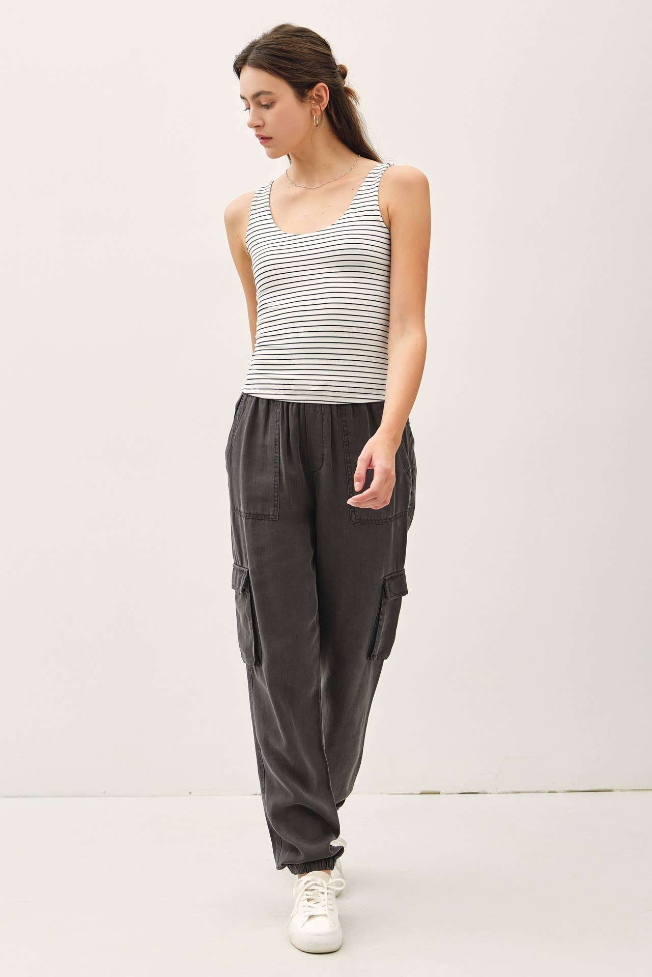 ULTRA SOFT DOUBLE LINED STRIPED TANK