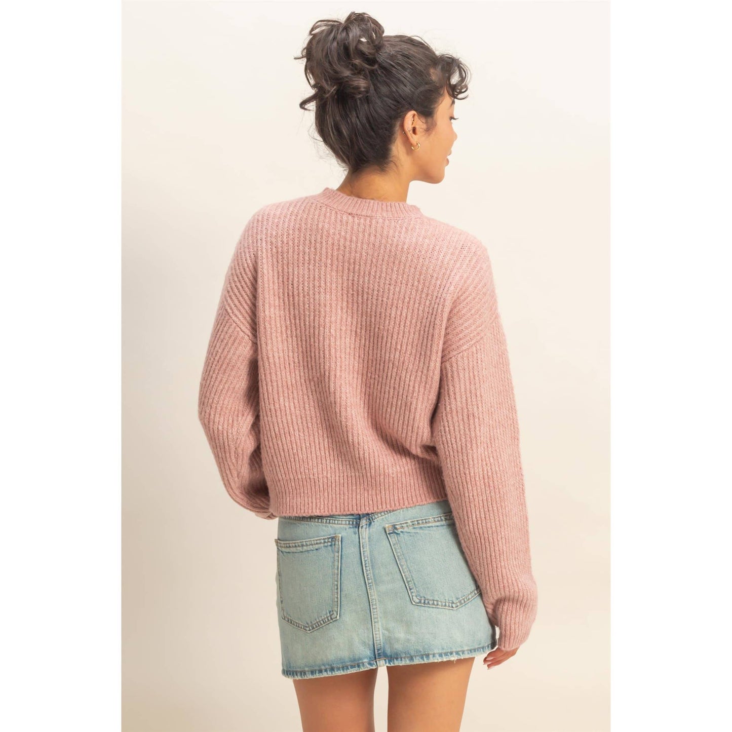 Pink Crew Neck Sweater