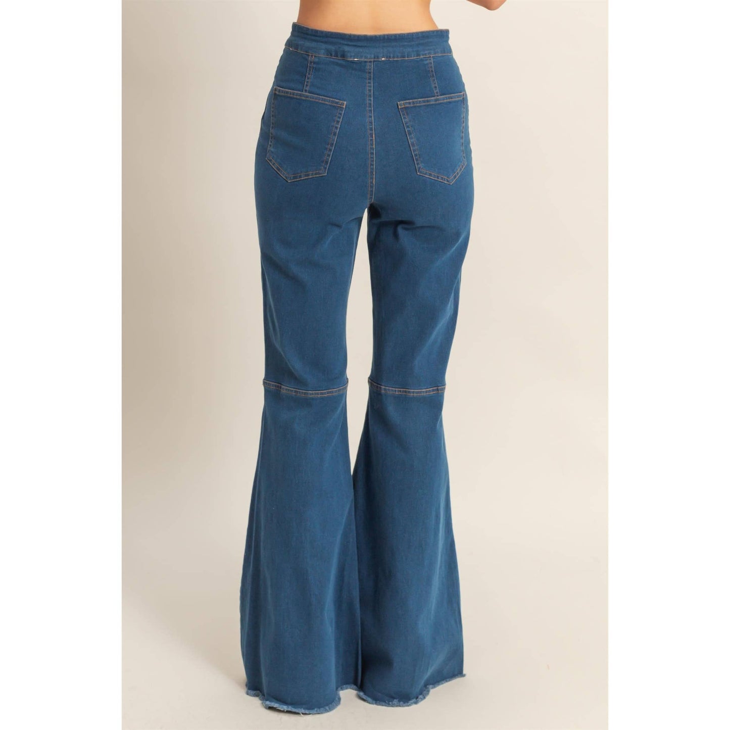 High-Waist  Denim Flared Pants