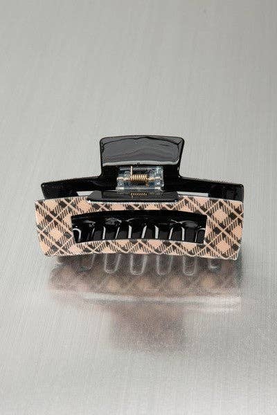 LARGE PLAID HAIR CLAW CLIPS | 40H532