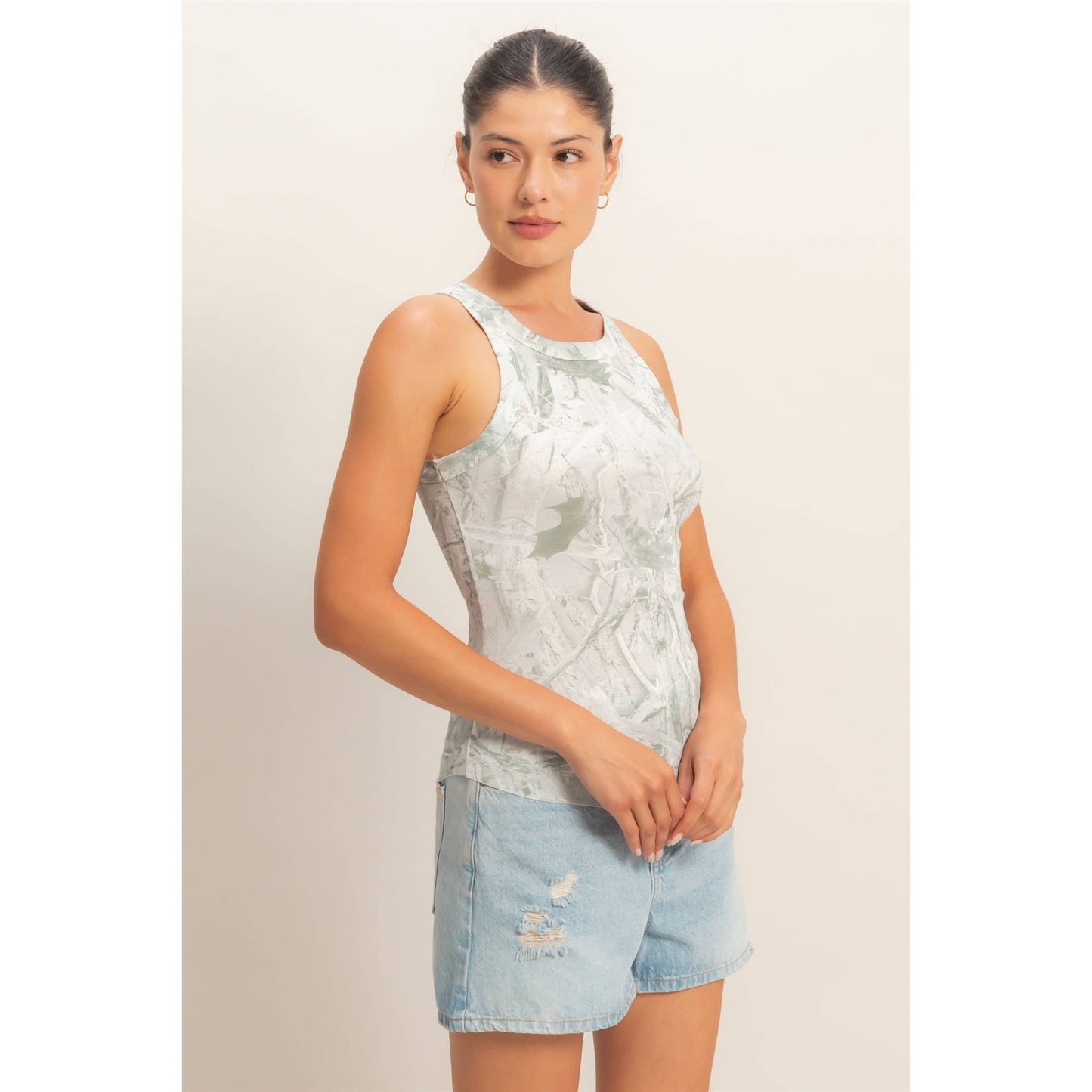 Camo ribbed tank