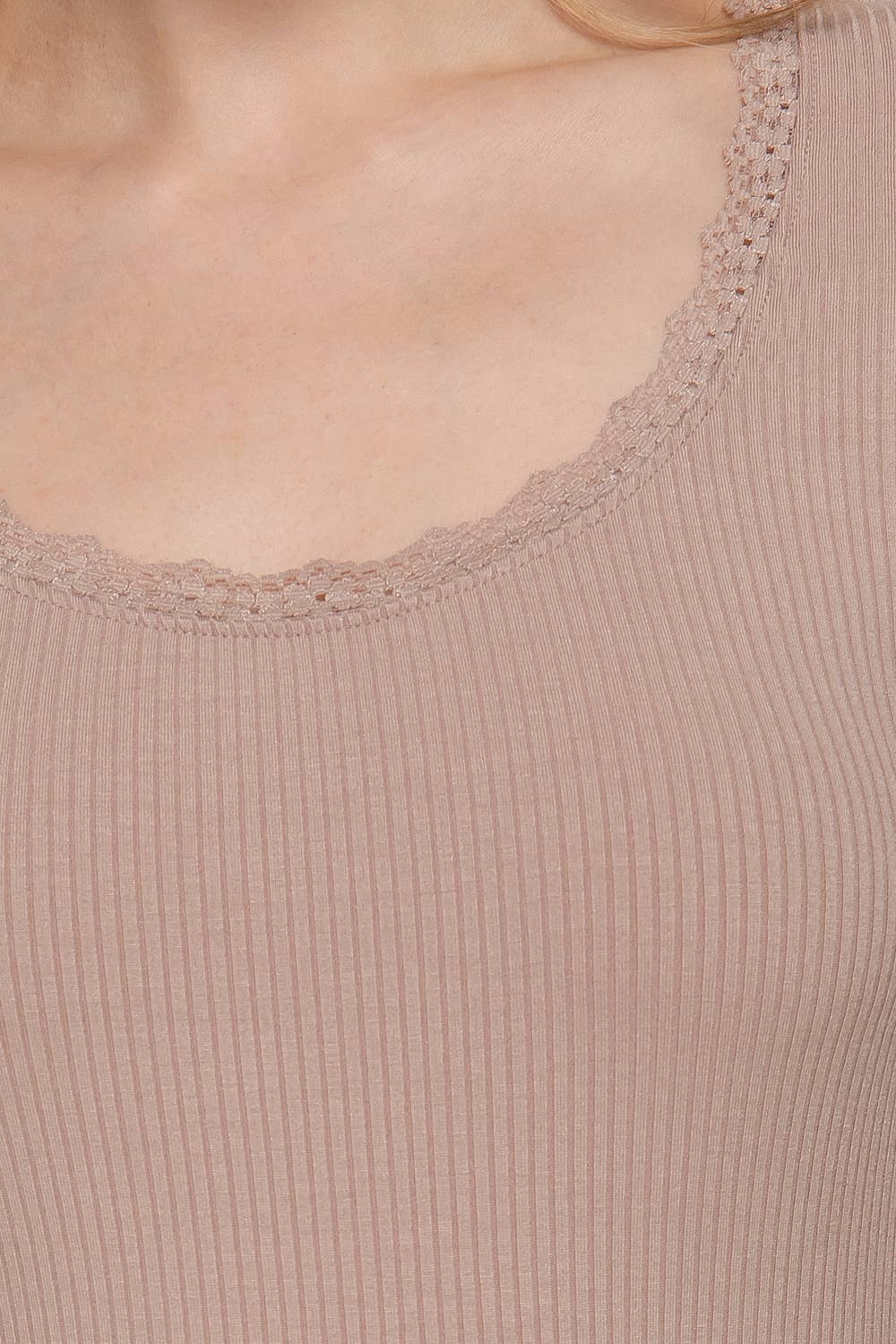 Lace trim long sleeve