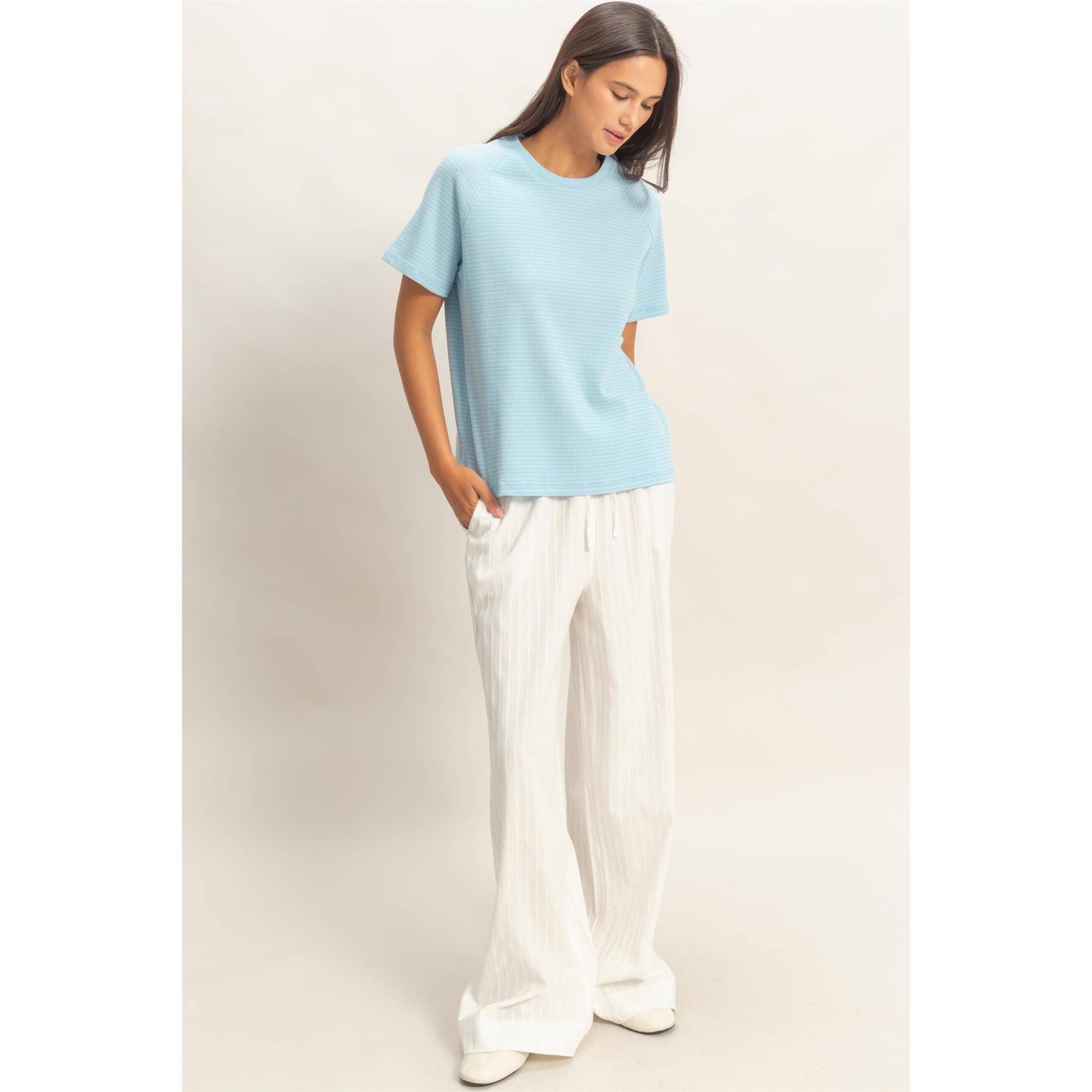 Striped thermal tee