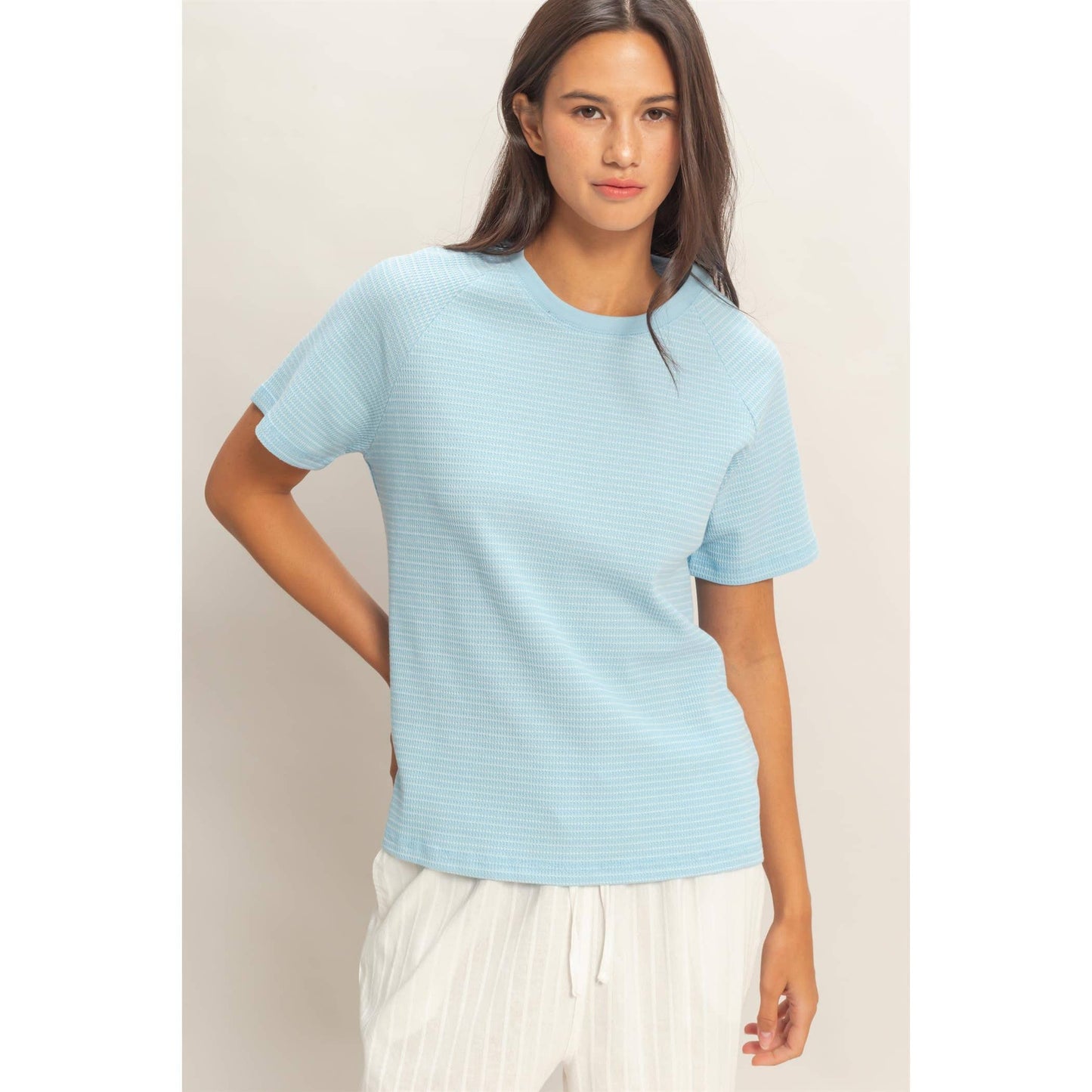 Striped thermal tee