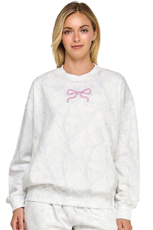 Camo bow crewneck