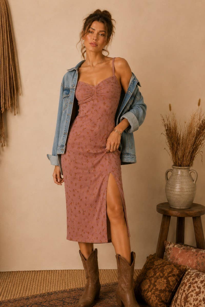 FLORAL MIDI DRESS