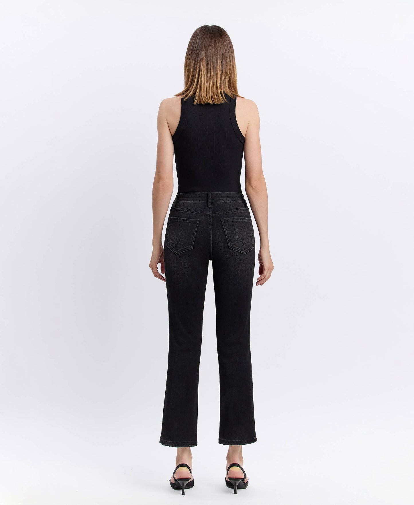 GINA HIGH RISE DISTRESSED STRAIGHT JEANS