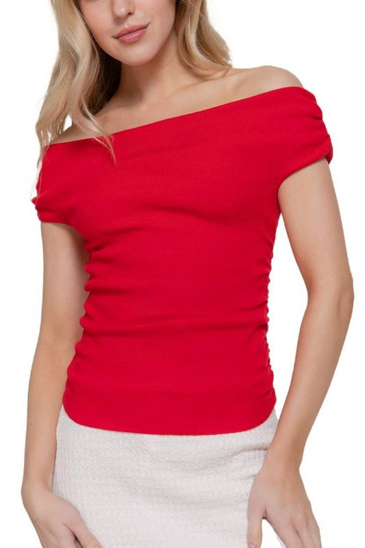Off The Shoulder Ruched Top