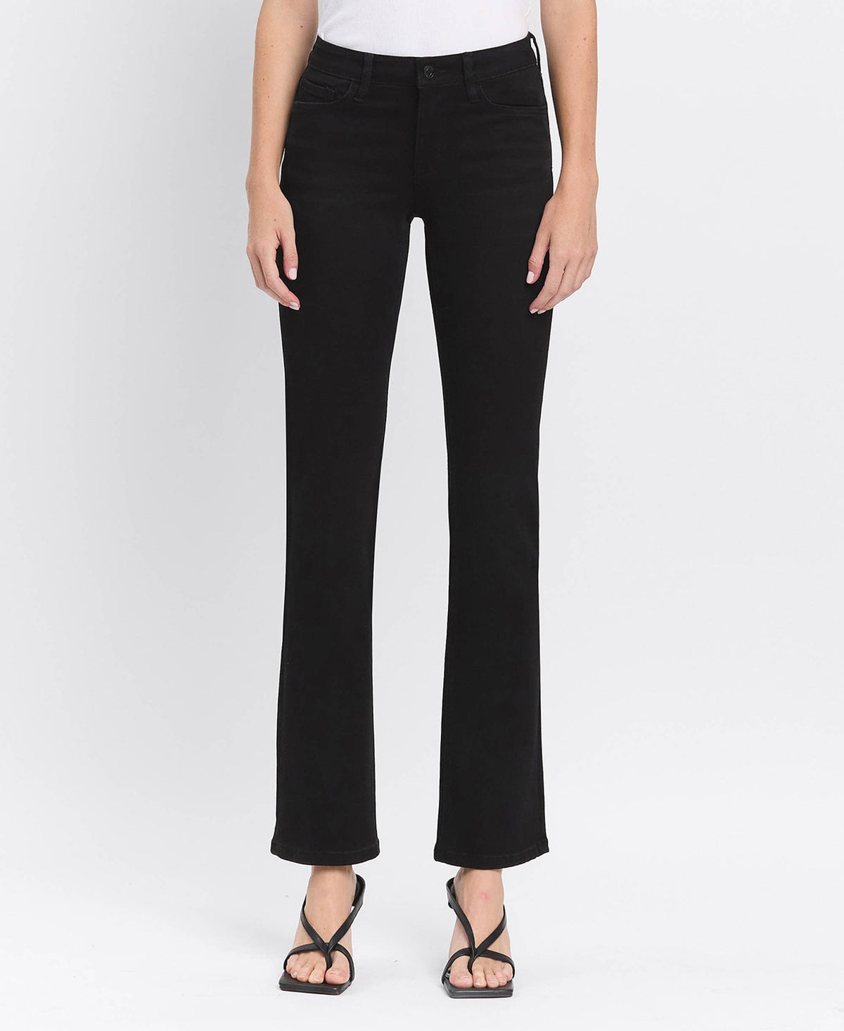 MID RISE FULL LENGTH BLACK BOOTCUT JEANS LV1171