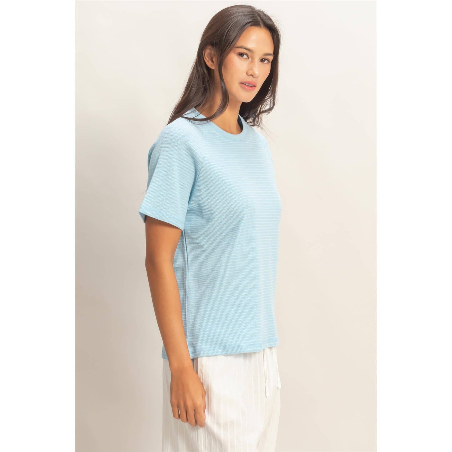 Striped thermal tee