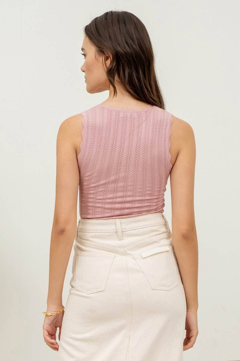 SCALLOP KNIT TANK TOP