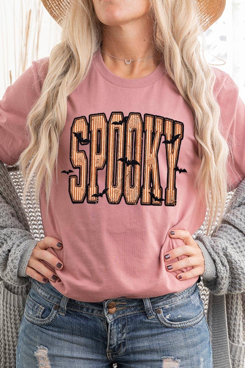 Retro Stripe Spooky Graphic Tee