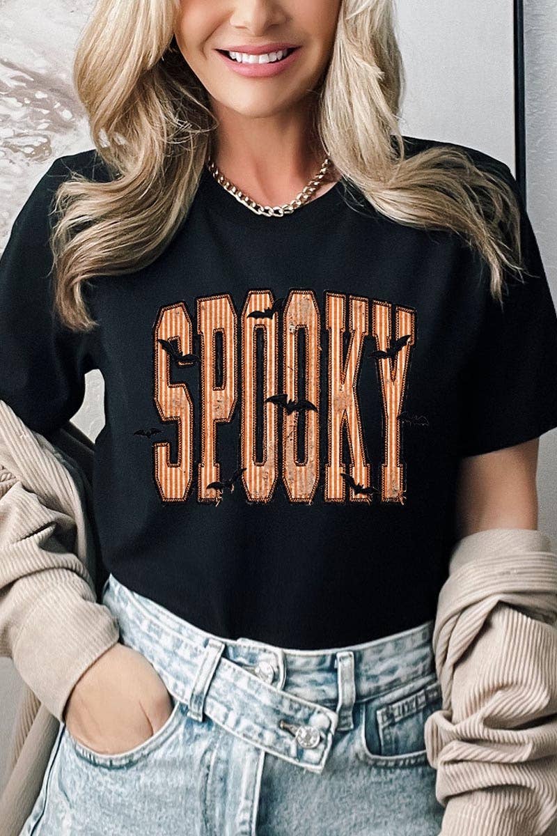 Retro Stripe Spooky Graphic Tee
