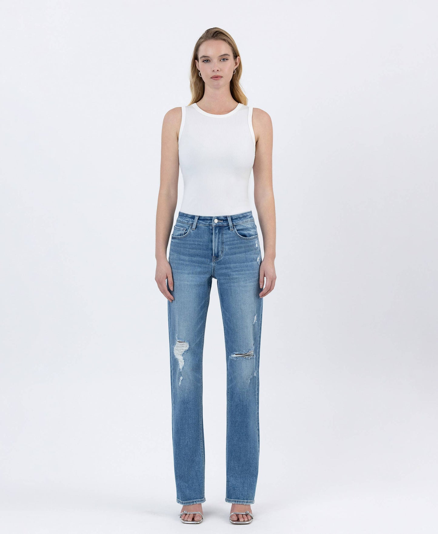 MELISSA HIGH RISE FULL LENGTH STRAIGHT LEG JEANS T6868