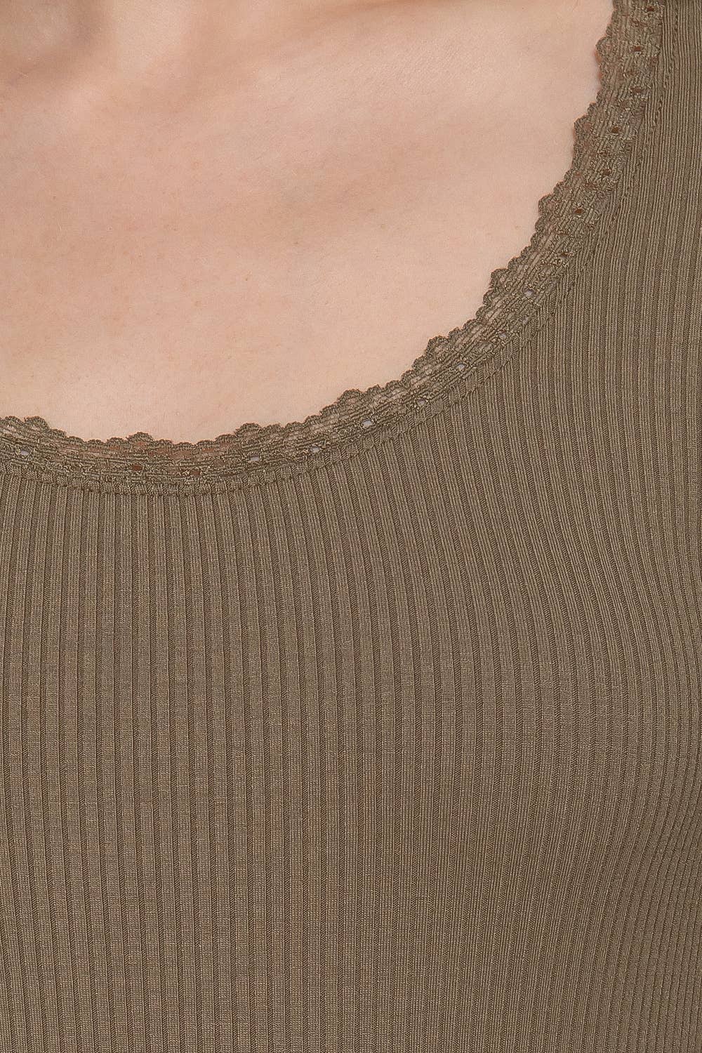 Lace trim long sleeve