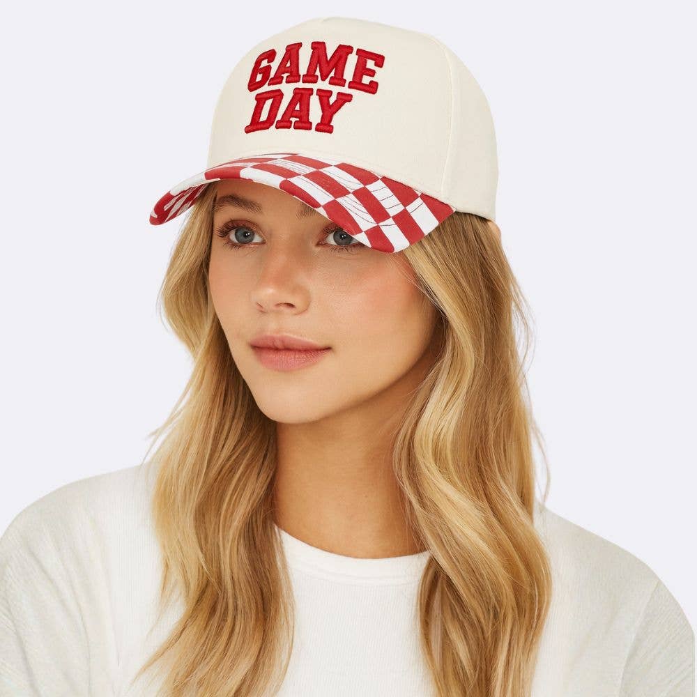 GAME DAY CHECKERED BASEBALL CAP, JHCS 021