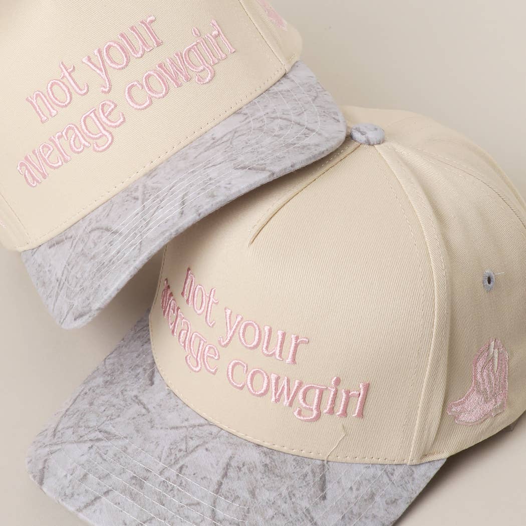 NOT YOUR AVERAGE COWGIRL WHITE CAMO Trucker Hat