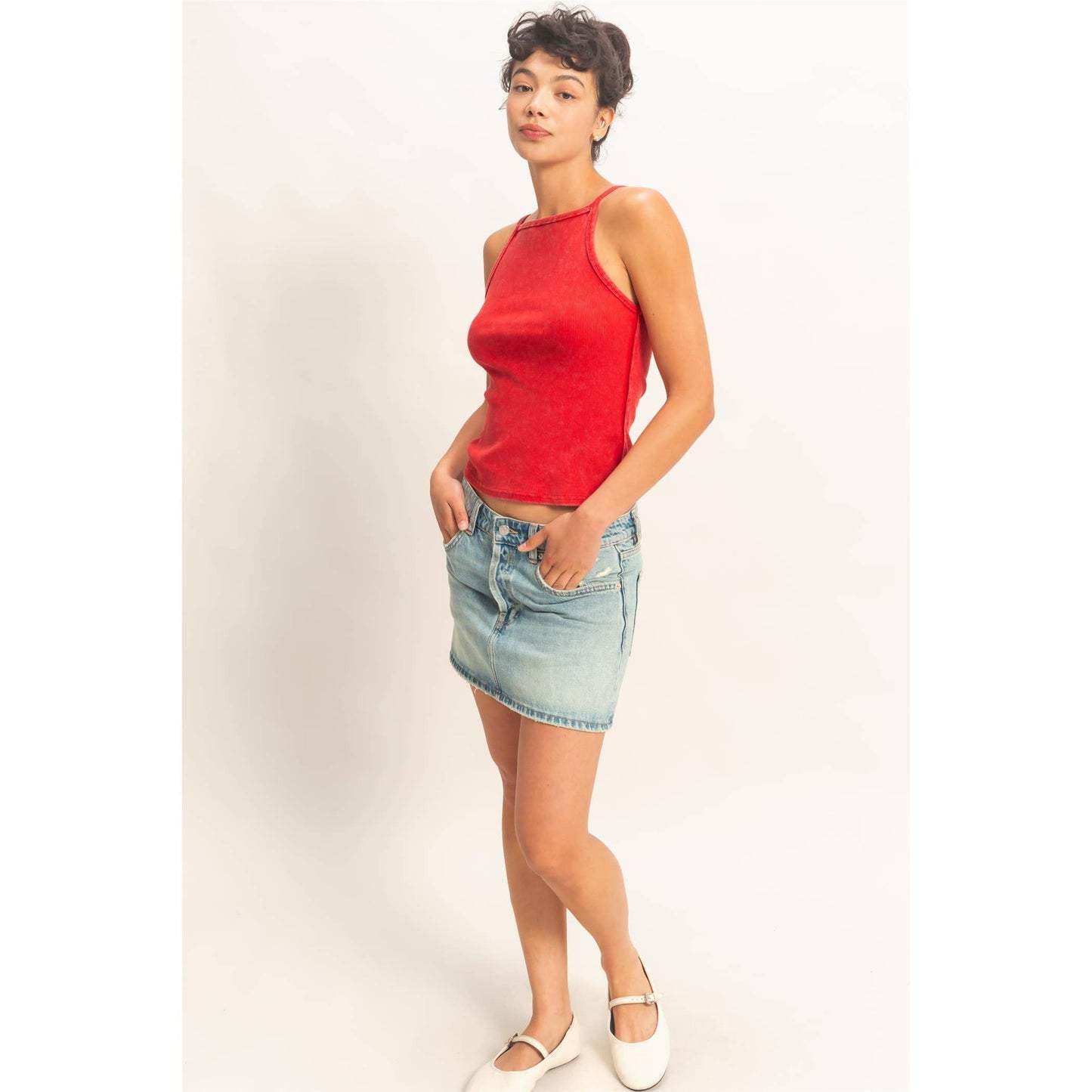 Square Neck Acid Tank Top