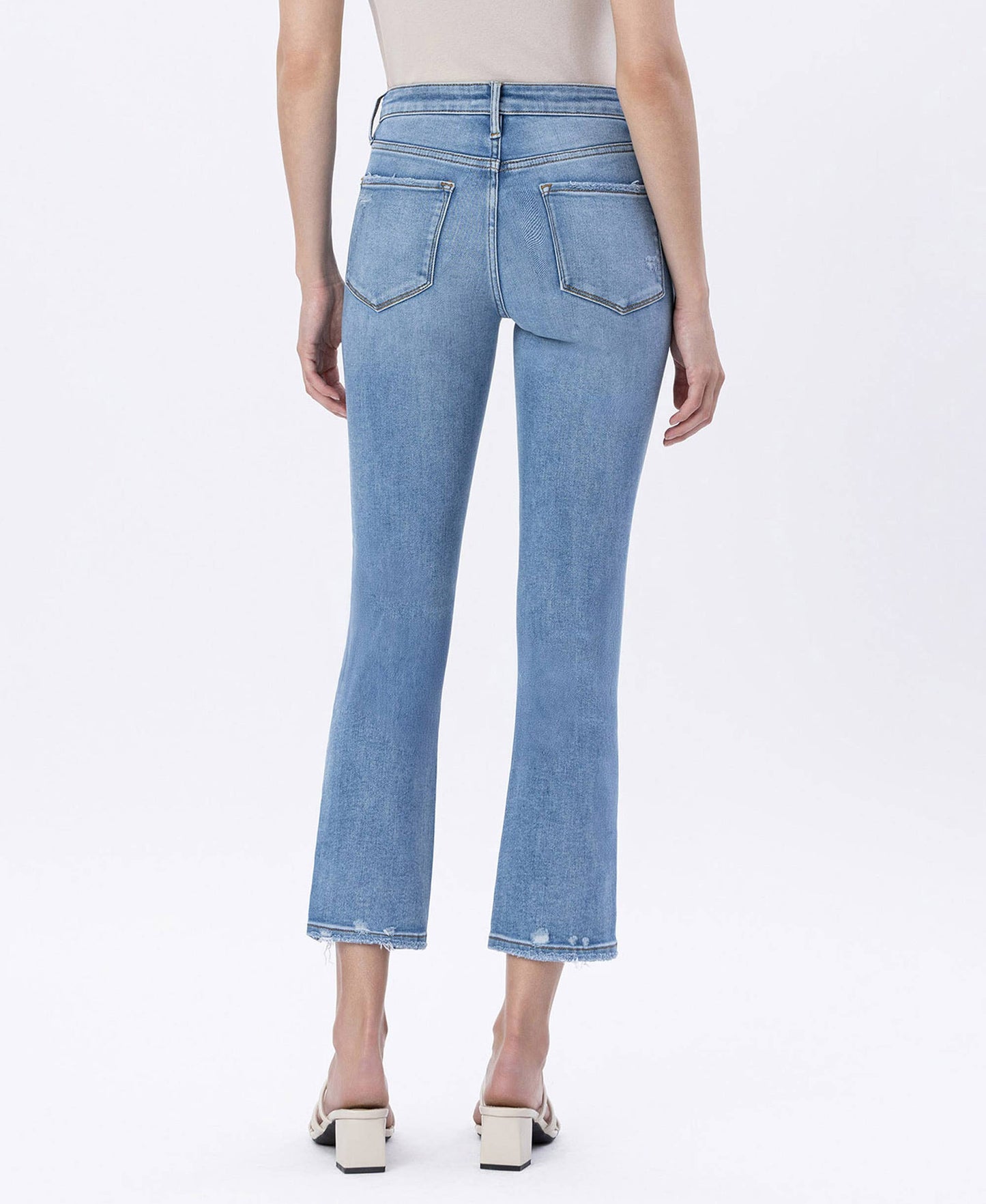 HIGH RISE CROP SLIM STRAIGHT JEANS LV1397