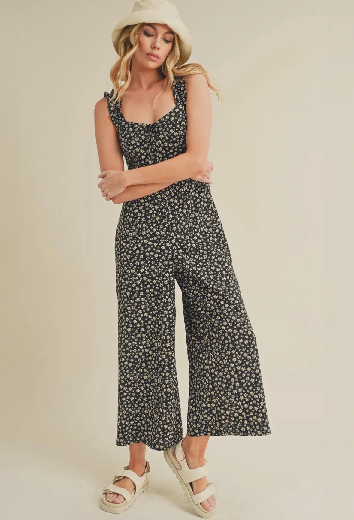 Black Floral Jumpsuit