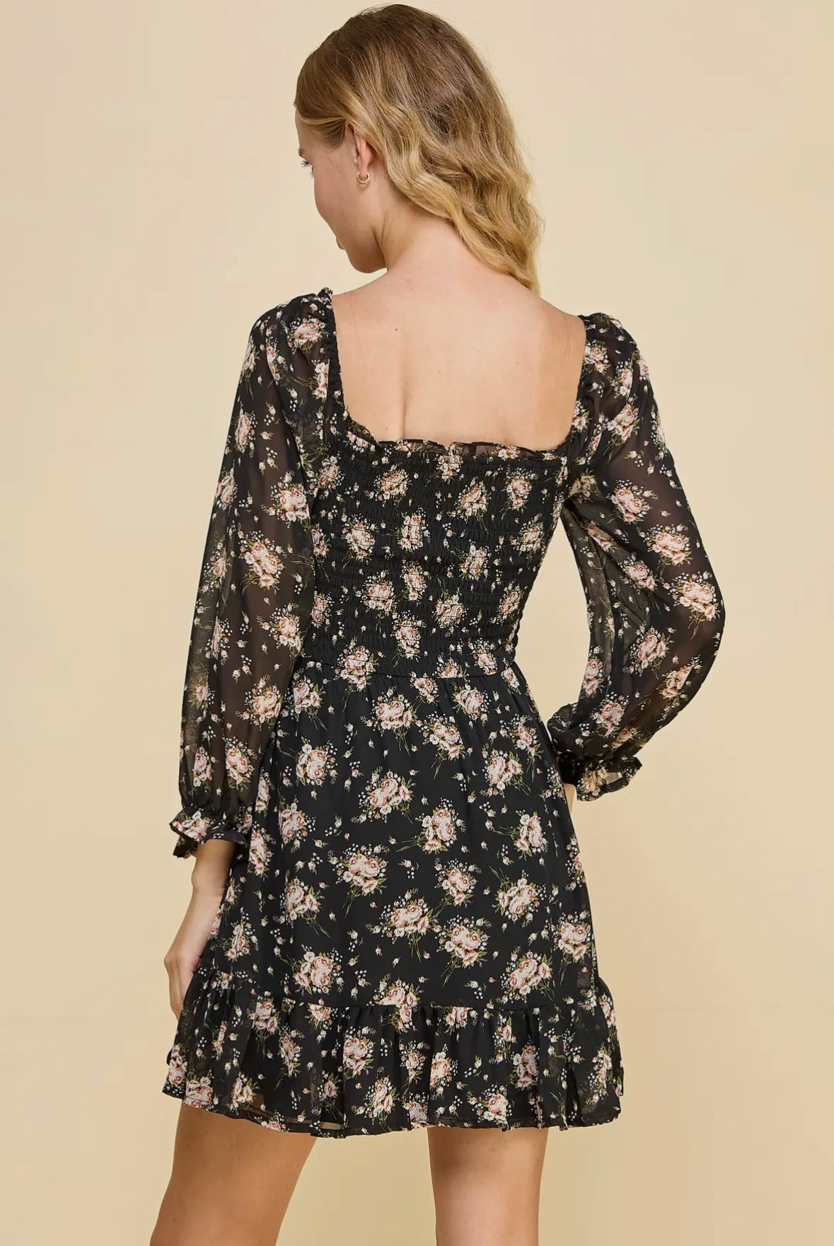 Black Floral Fall Dress