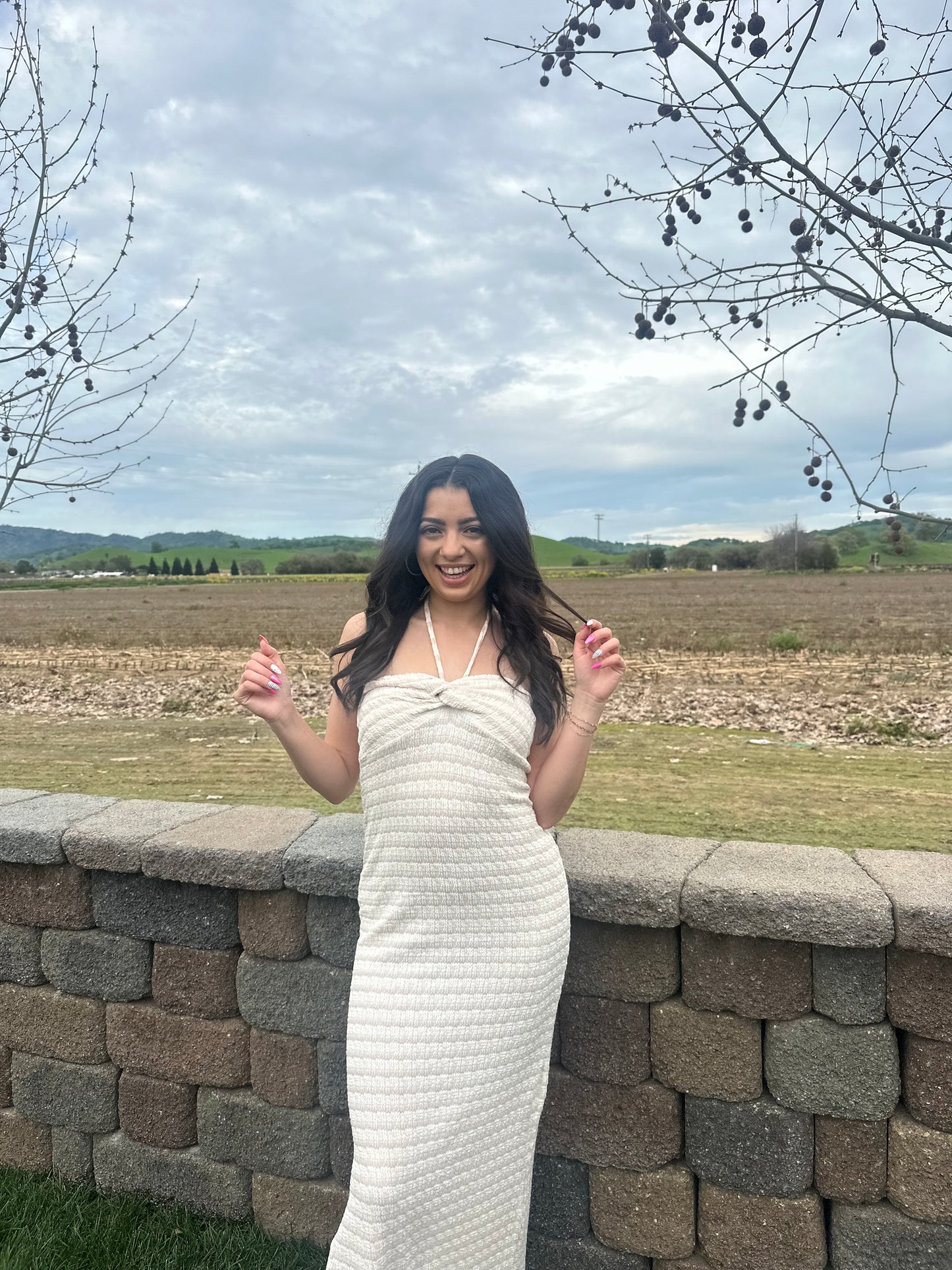 Halter Twist Midi Dress