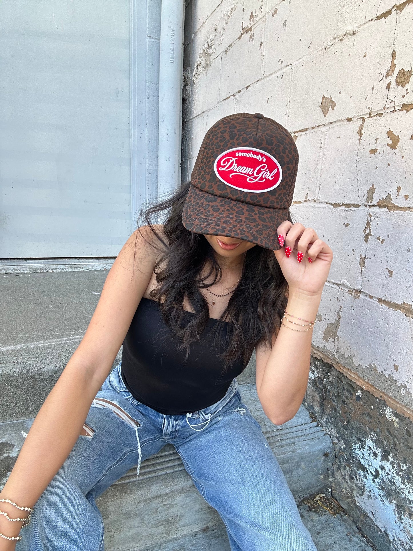 Somebody’s Dream Girl Leopard Trucker hat