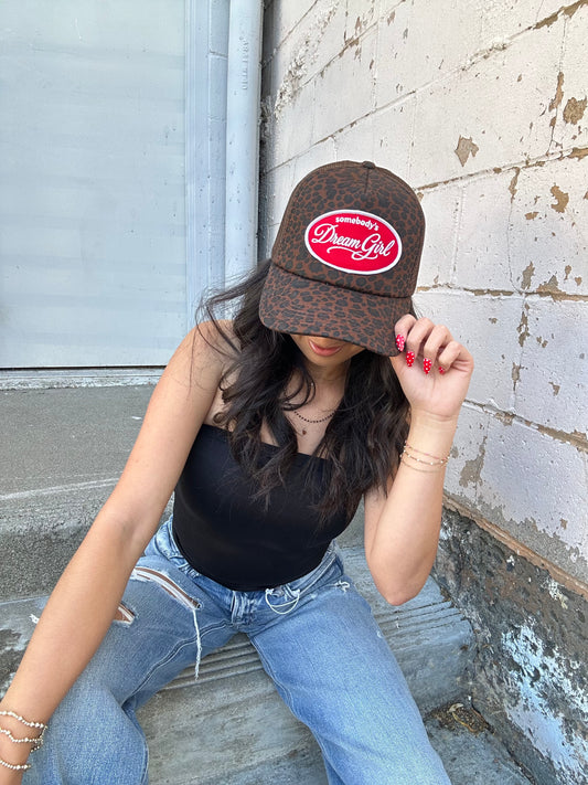 Somebody’s Dream Girl Leopard Trucker hat